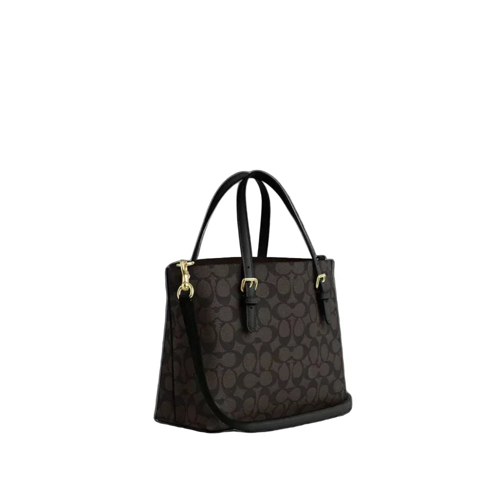 The Mollie Tote Bag 25 In Signature Canvas -  Walnut/Black