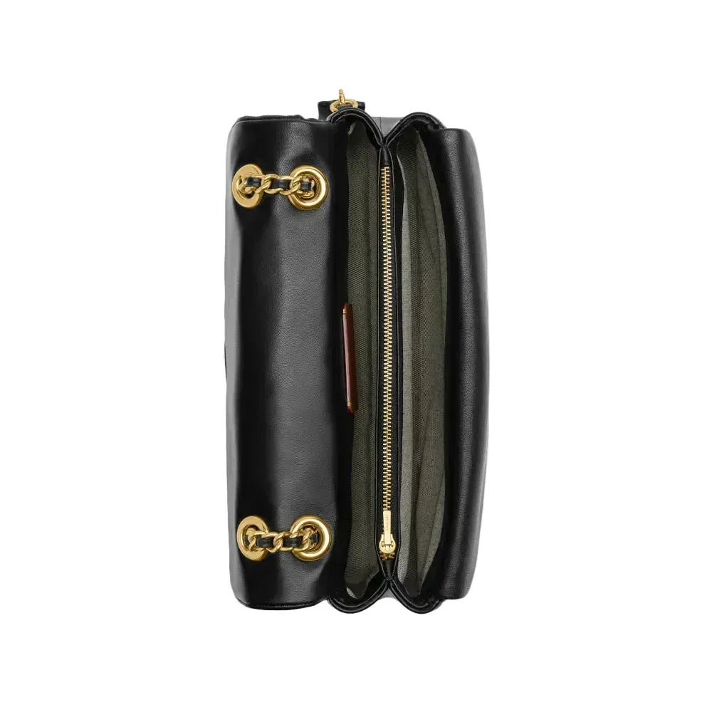 The Tabby Shoulder Bag 26 With Pillow Quilting - Brass/Black