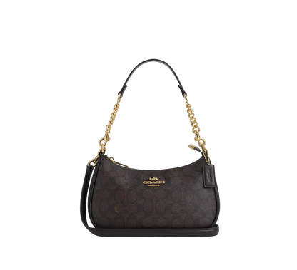 Teri Shoulder Bag In Signature Canvas  - Walnut