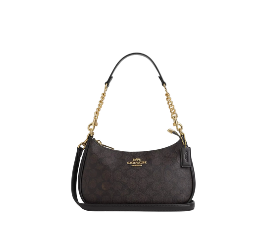Teri Shoulder Bag In Signature Canvas  - Walnut